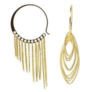 Layered marquise hoop earrings/BAG0143A