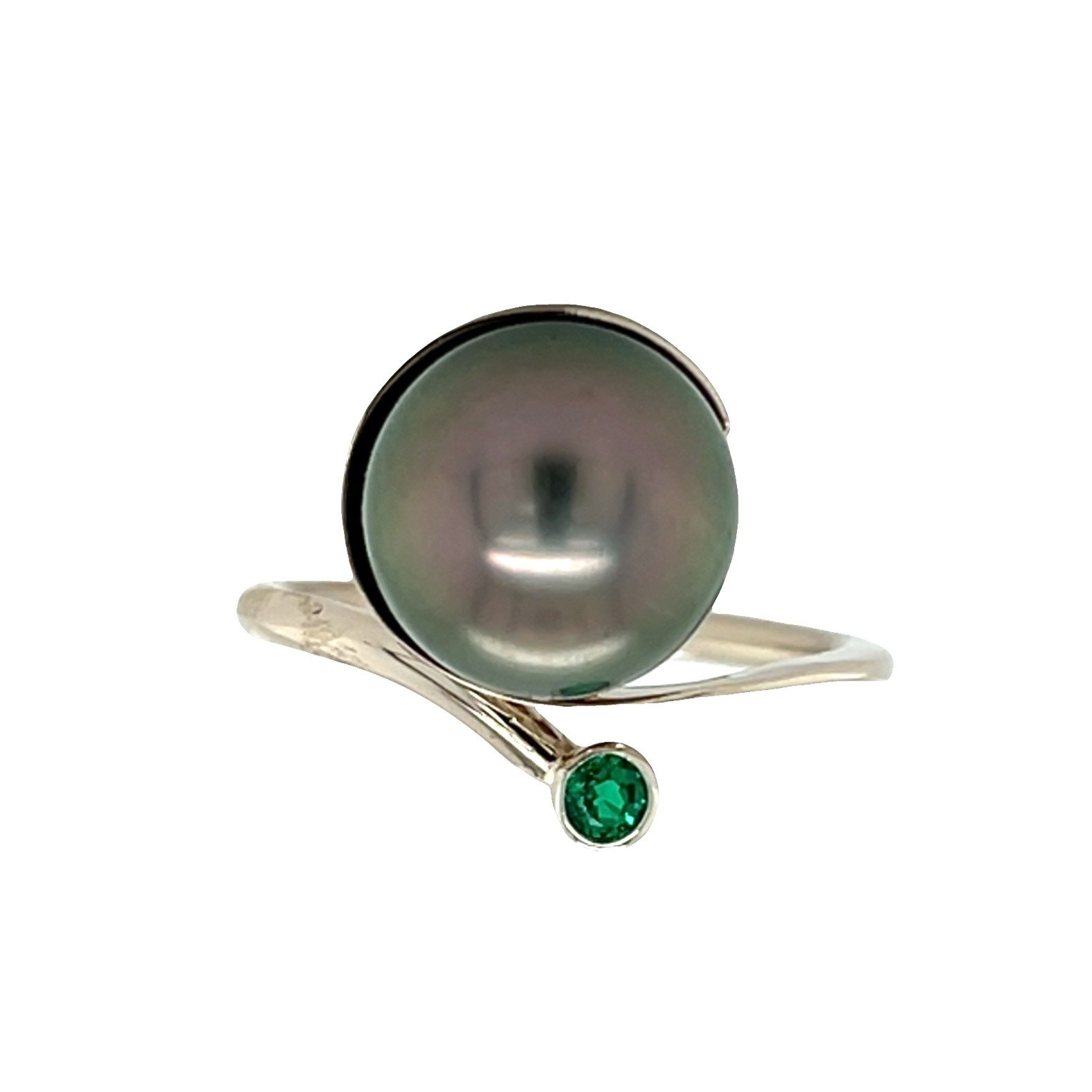 Tahitian pearl and emerald ring/285825