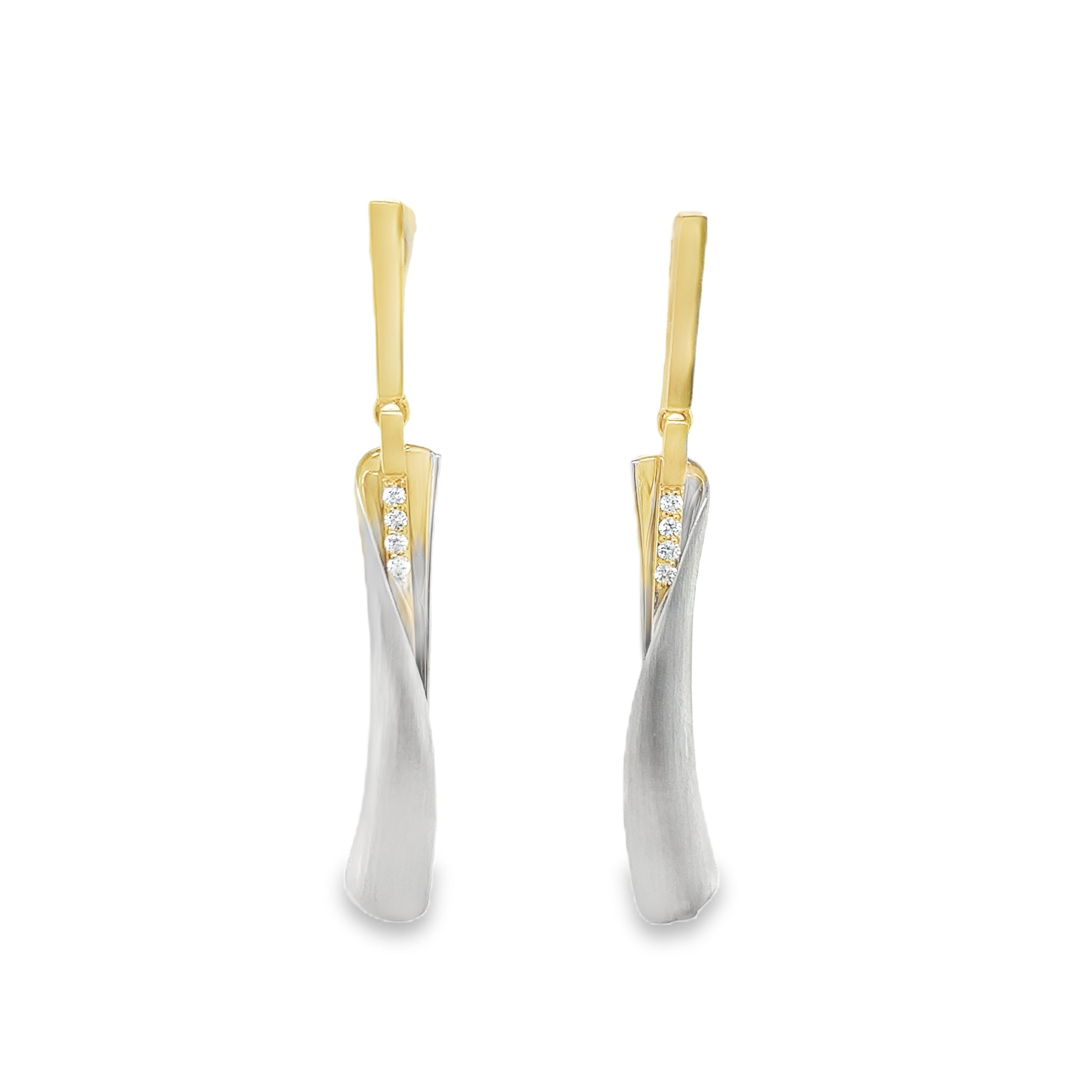 Scroll earrings with white sapphire accents/12-01978