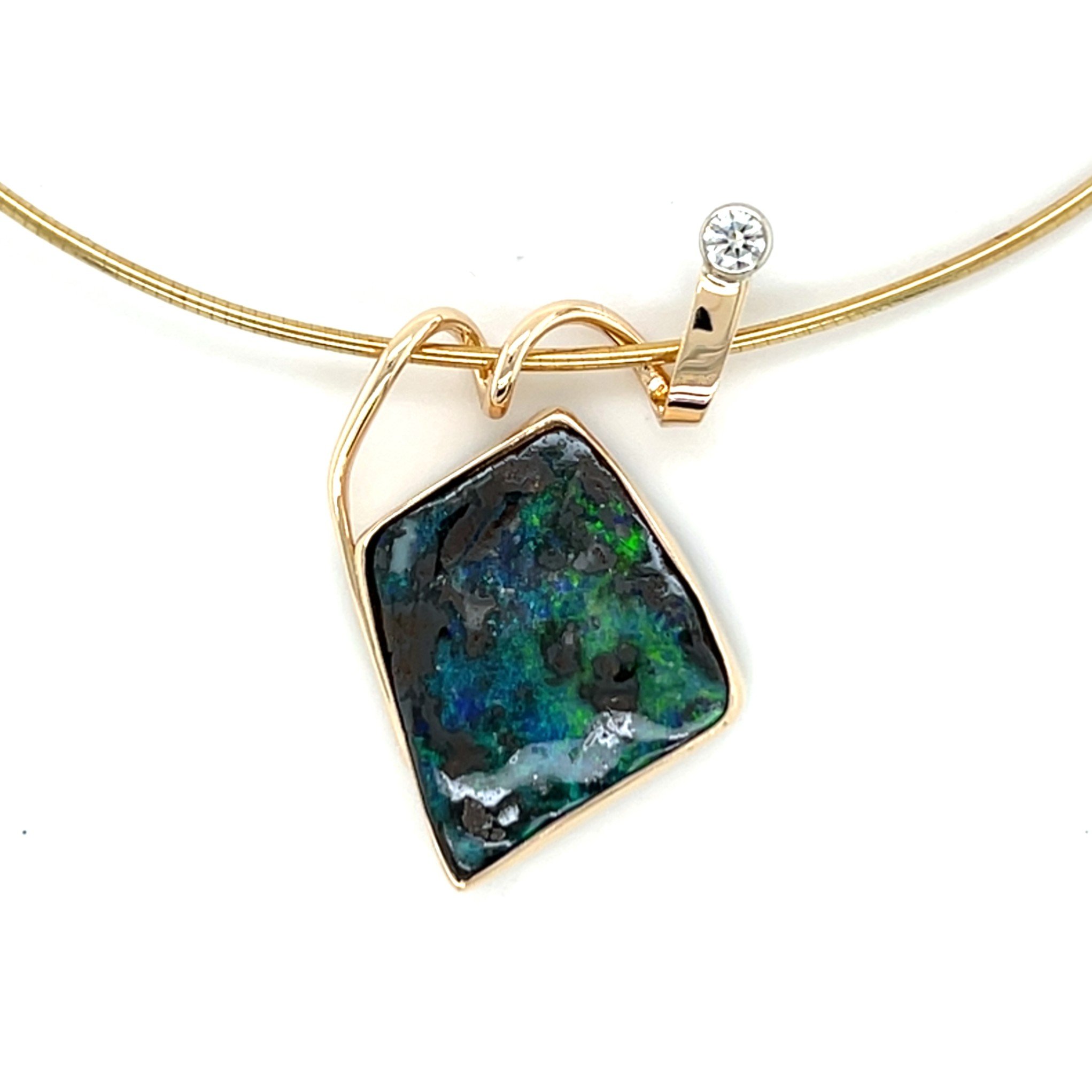 Opal and diamond "squizzle" pendant/282825