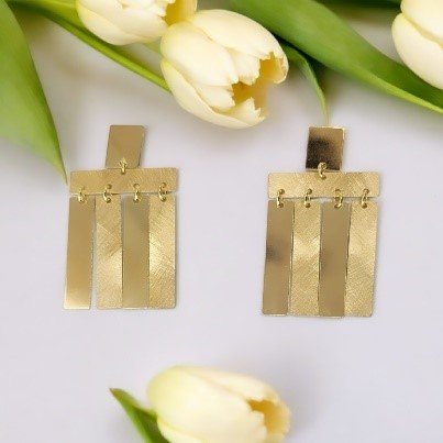 Rectangular dangle earrings/VAG0414A
