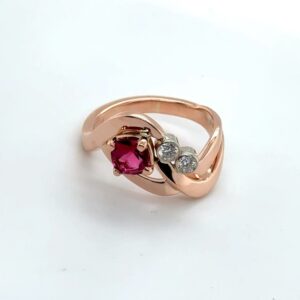 Rubellite tourmaline and diamond ring/283225