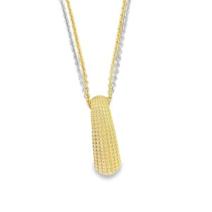 Gold plated beaded texture pendant/34-01800