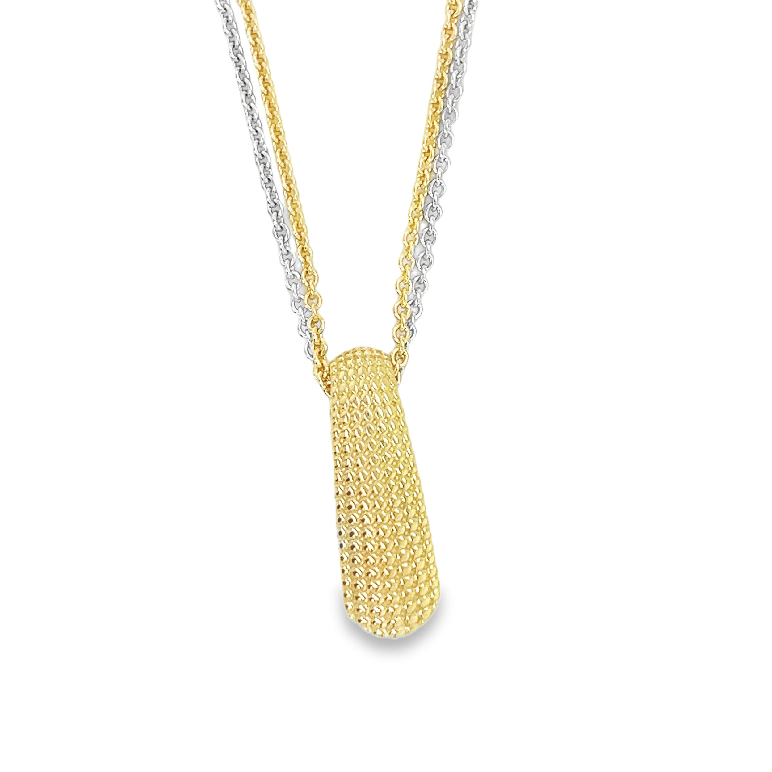 Gold plated beaded texture pendant/34-01800