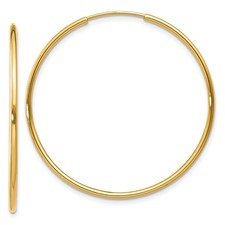 Gold endless hoop earrings 30mm/LE2433