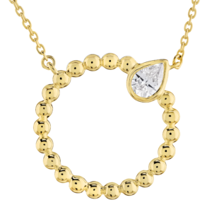 Circle necklace with pear shaped diamond/6656320DU2