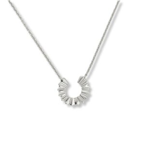 Ribbon edge silver necklace/61-01543