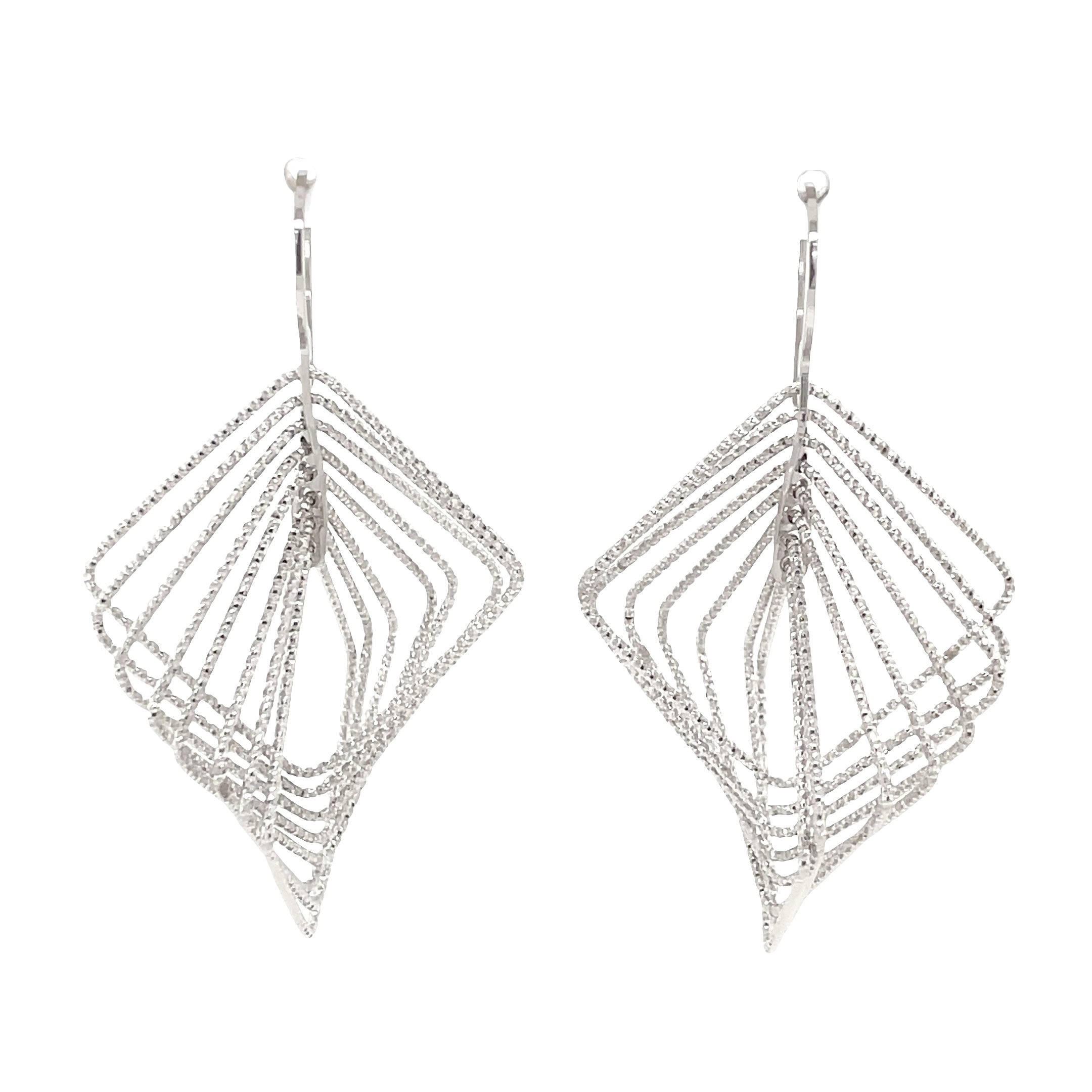 Multi offset square earrings/BAG7021A