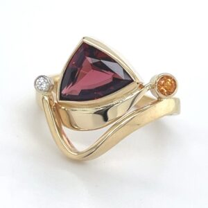 Garnet, citrine, diamond ring/285724