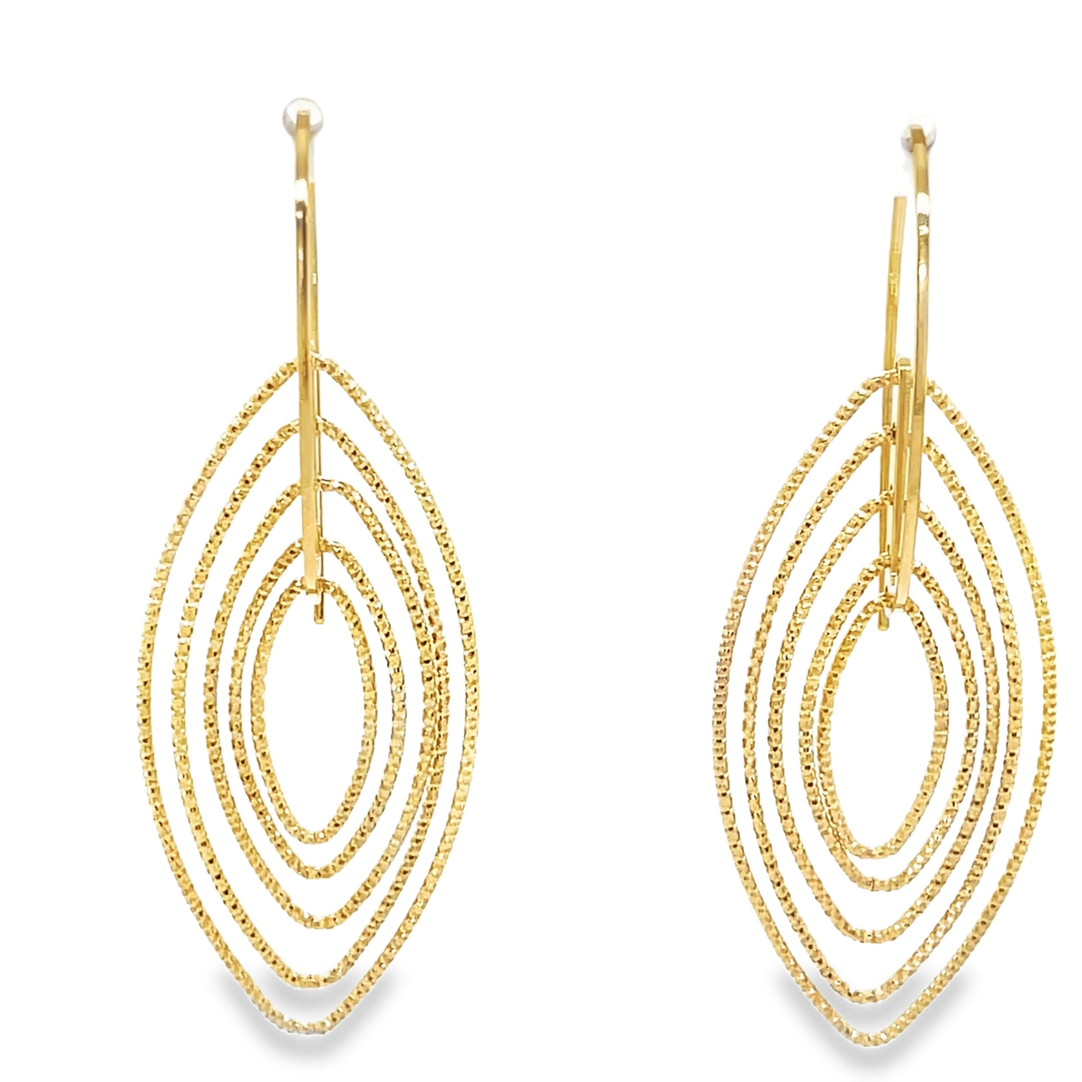 Layered marquise earrings/BAG0558A